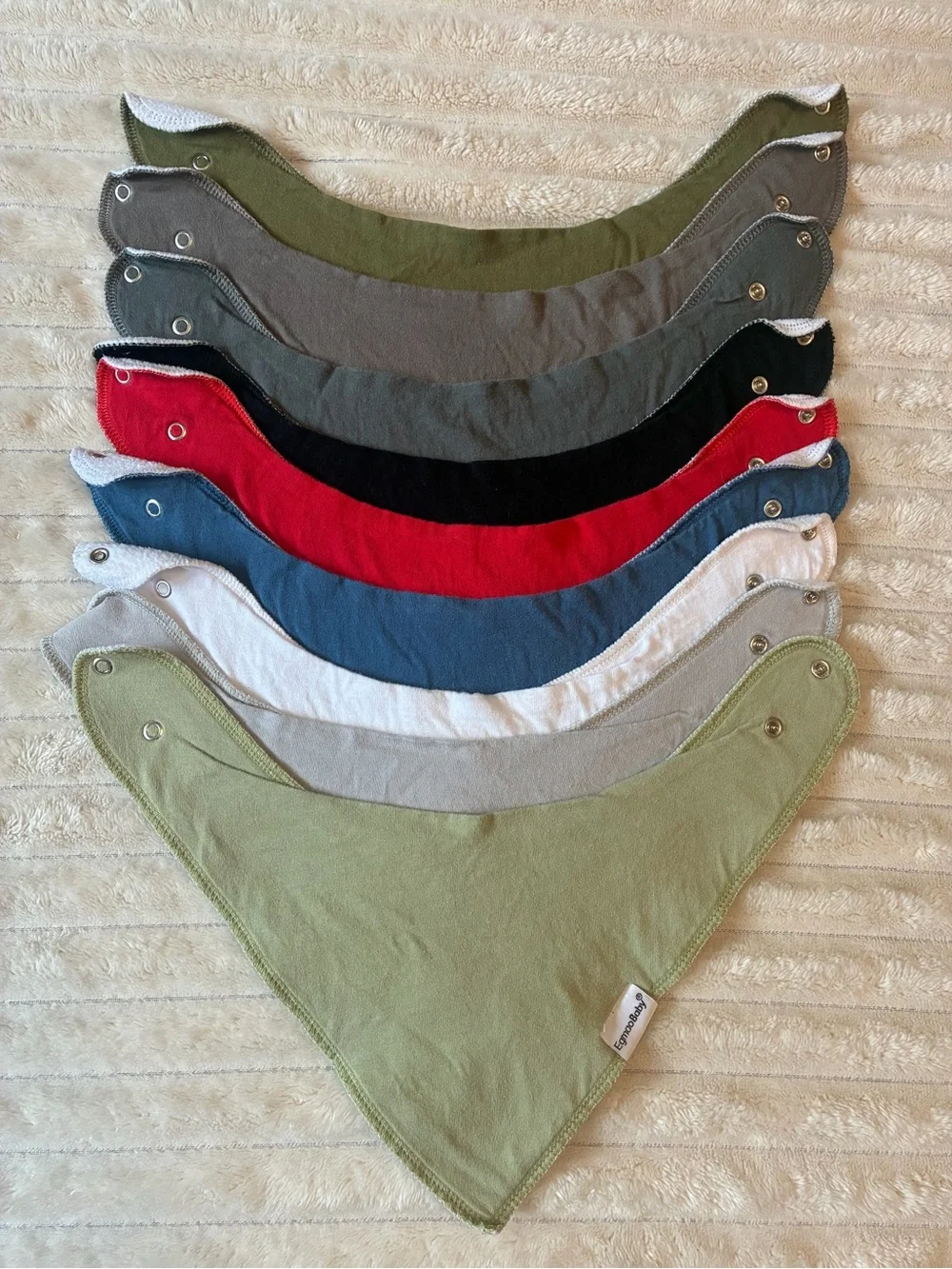 🍼 EgmaoBaby Bandana Bib Bundle | 9 Bibs | Cotton & Fleece Backing